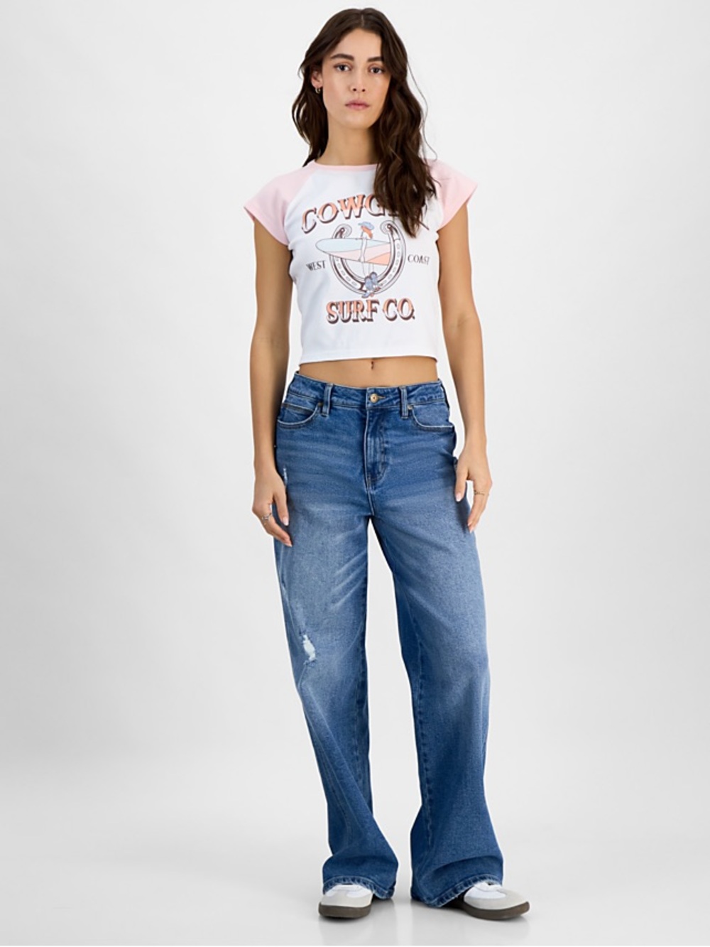 Celebrity Pink Baggy Wide-Leg Blue Jeans